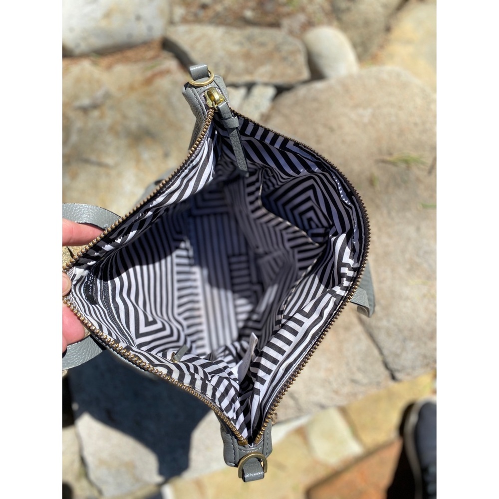 Kate Spade Freeform Satchel Saturday Grey Leather Crossbody Purse 15”x8.5” Bag - Picture 2 of 12